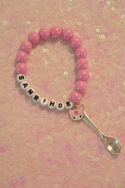 Kuromi Sanriohoe Big Snuff Rave Spoon Kandi Bracelet