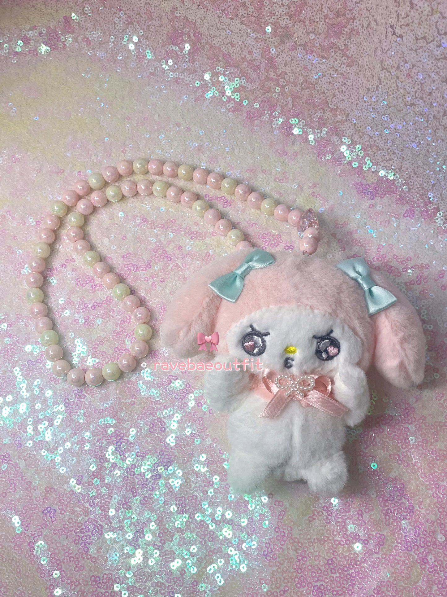 Blushing Melody Stash Jar Plush Rave Kandi Necklace