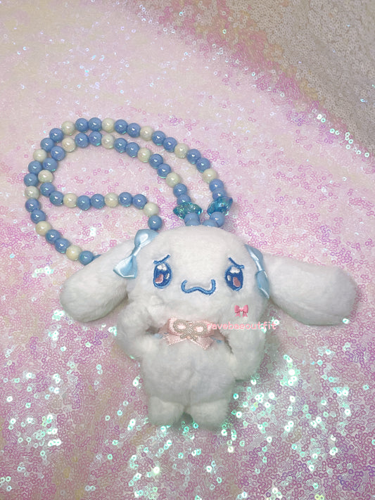 Blushing Cinnamoroll Stash Jar Plush Rave Kandi Necklace