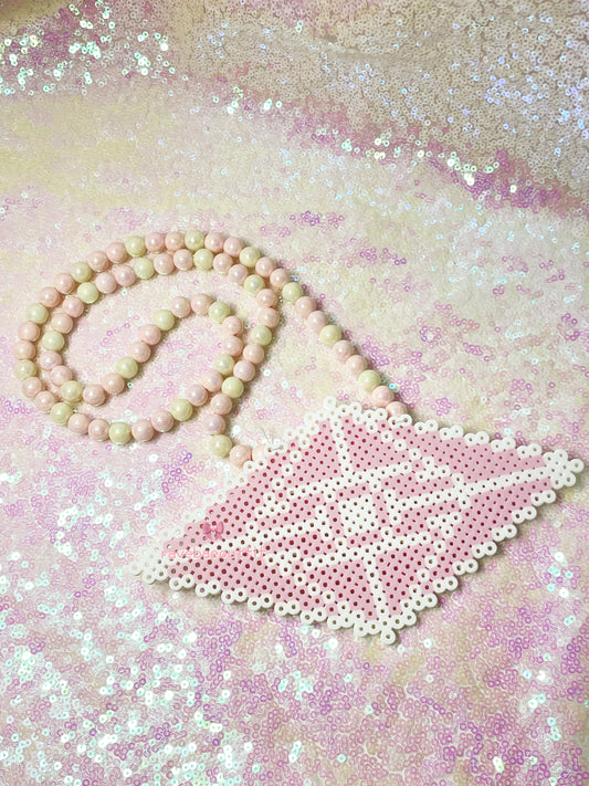 Pretty in Pink Big Slander Perler Kandi Necklace