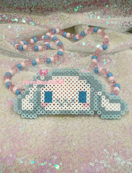 Cinnamoroll Rave LED Pacifier Perler Necklace