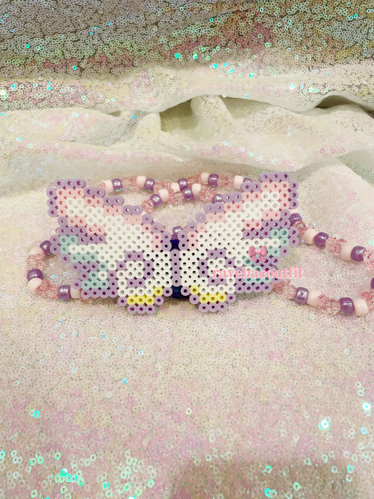 Angel Wings LED Rave Pacifier Perler Necklace