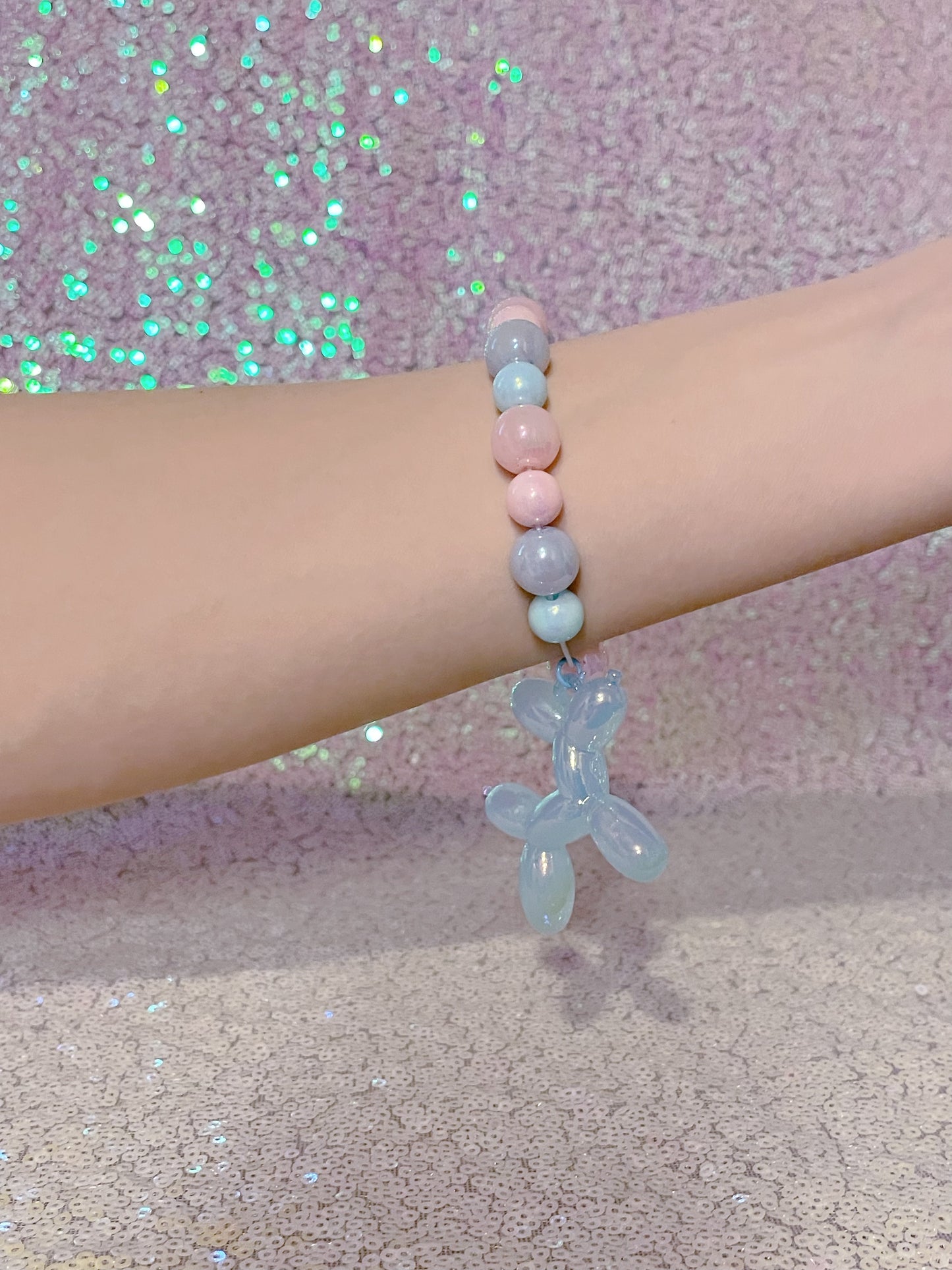 Pastel Balloon Dog Fairy Kei Kawaii Kandi Bracelet Single