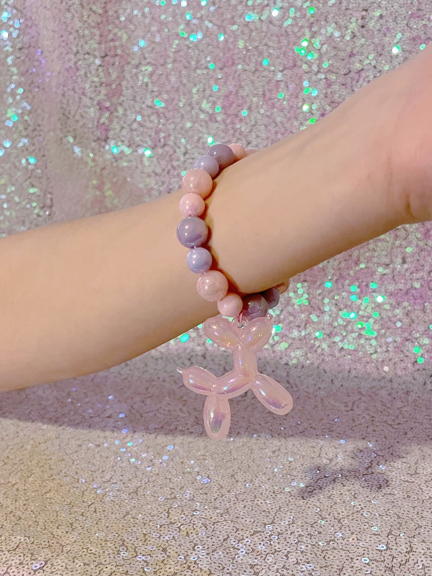 Pastel Balloon Dog Fairy Kei Kawaii Kandi Bracelet Single