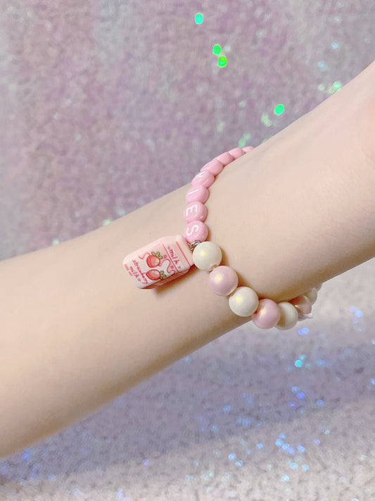 Mommy Milkies Strawberry Milk Kandi Bracelet