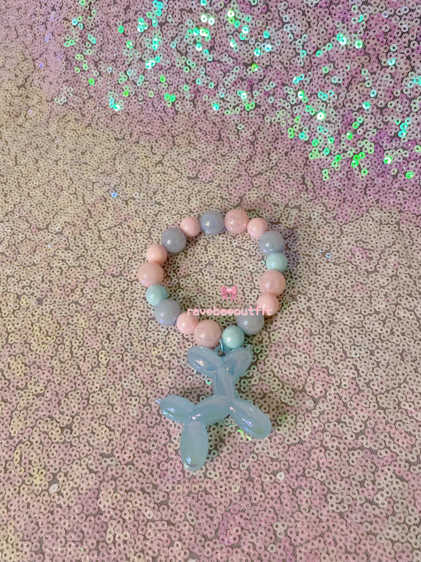 Pastel Balloon Dog Fairy Kei Kawaii Kandi Bracelet Single