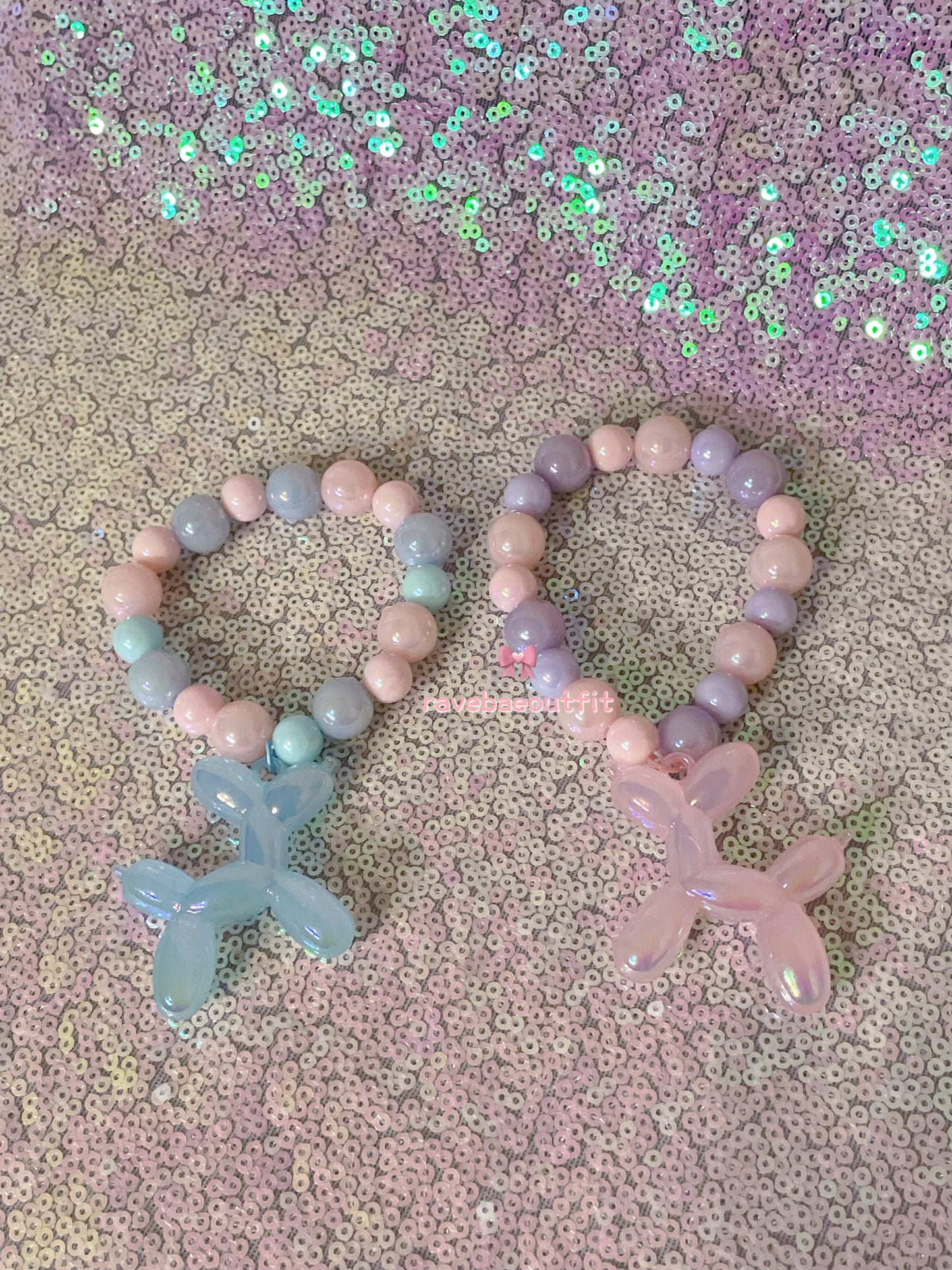 Pastel Balloon Dog Fairy Kei Kawaii Kandi Bracelet Single