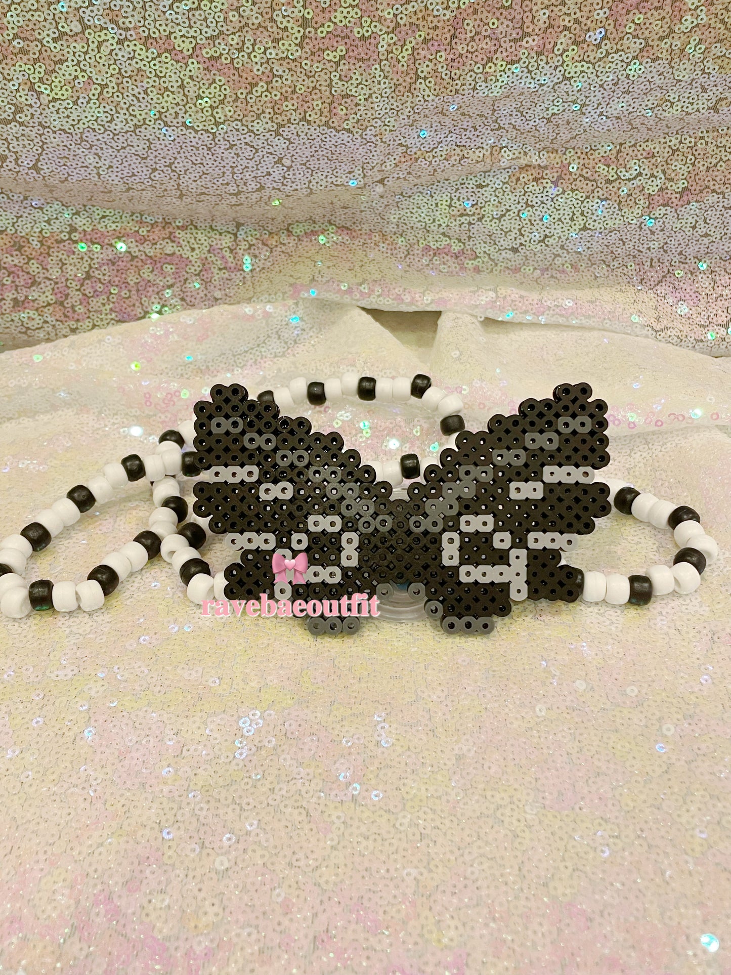 Angel Wings LED Rave Pacifier Perler Necklace