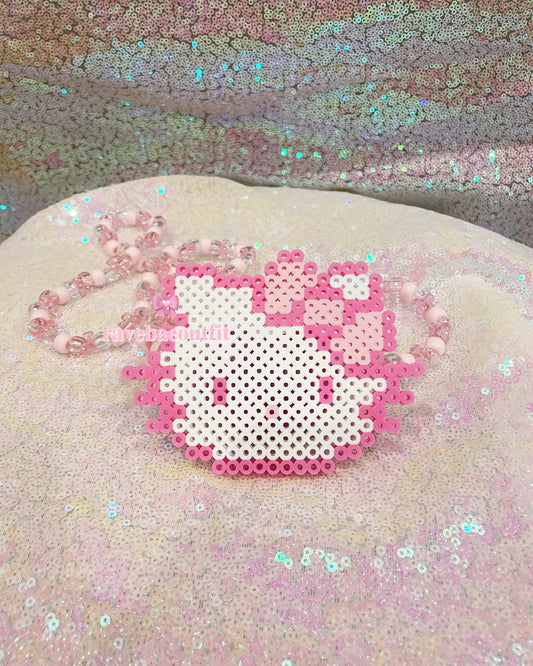 Y2K Hello Kitty LED Rave Pacifier Perler Necklace