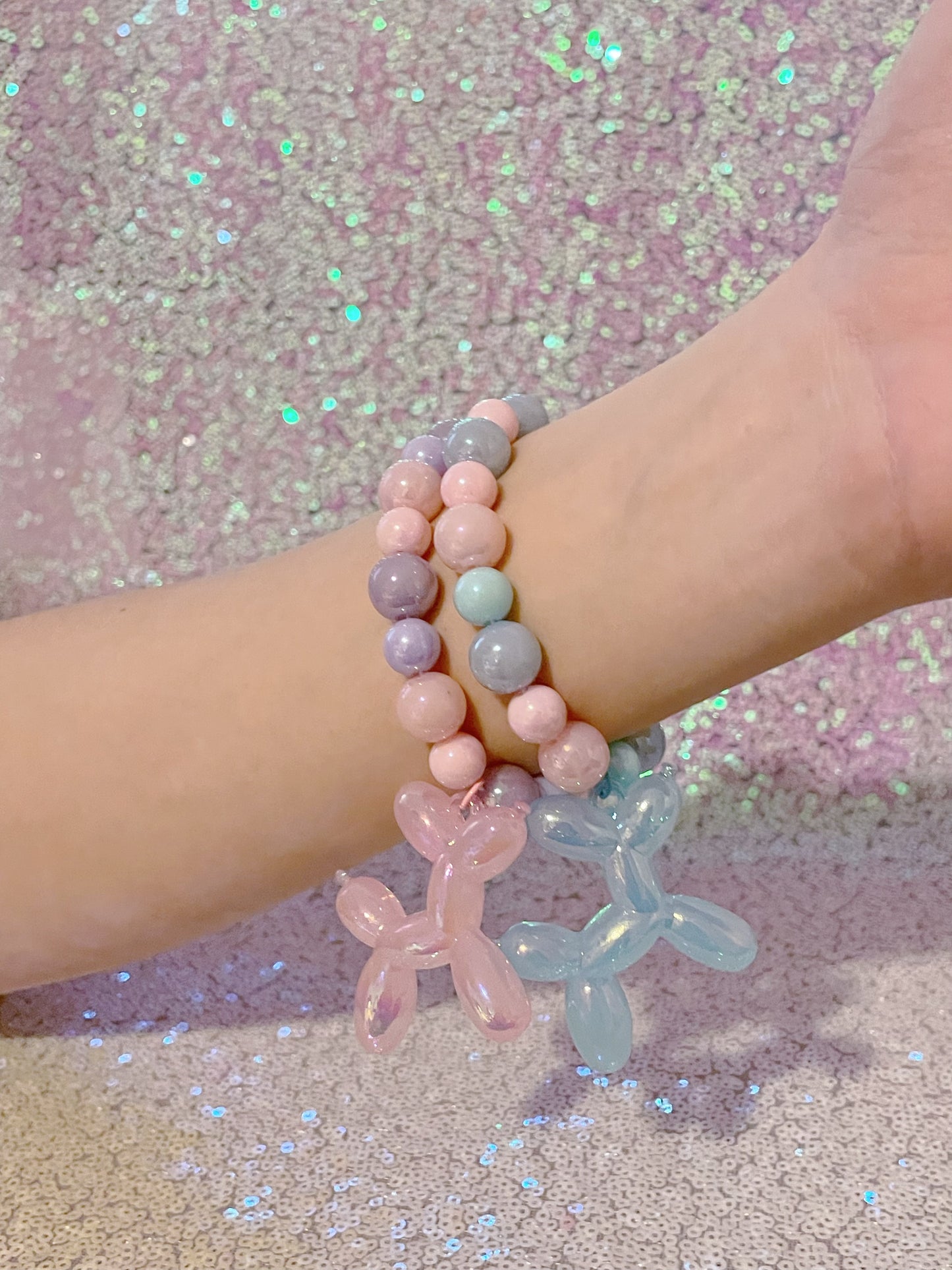 Pastel Balloon Dog Fairy Kei Kawaii Kandi Bracelet Single